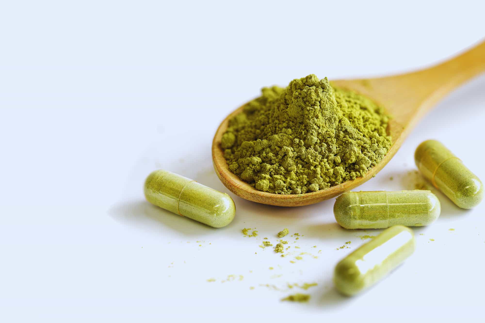 Green Malay Kratom is available in both powder and capsule forms in Golden Monk products.