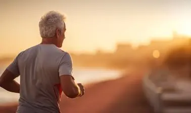 Old man running image