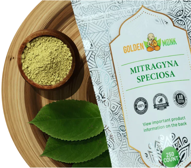 Mitragyna Speciosa packaging with ingredients