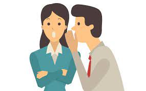 Two animated people discussing reviews