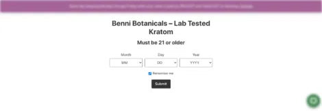 Benni Botanicals homepage portal
