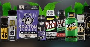 Kratom products from various brands