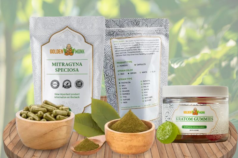 Kratom products sold by Golden Monk