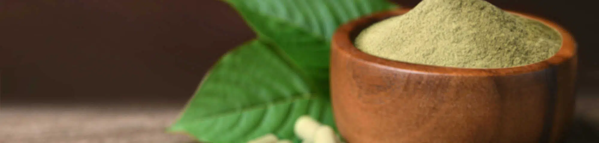 Cup of kratom powder